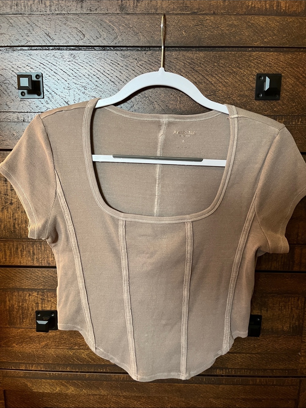 Arizona Jean Co. Size Lg Khaki Crop Top